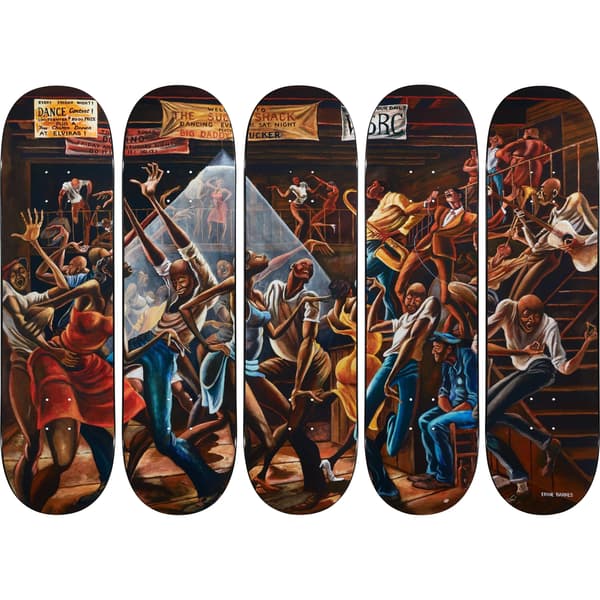 Supreme Ernie Barnes Skateboard (Set of 5) - 8.375” x 32.5” (front)