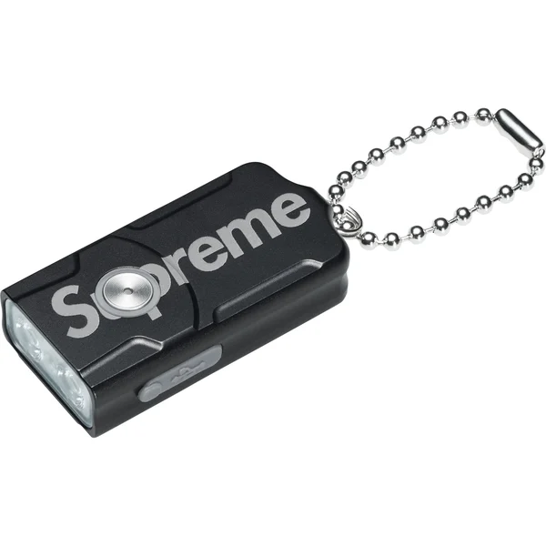 Supreme Fenix E03R Flashlight Keychain - Black (front)