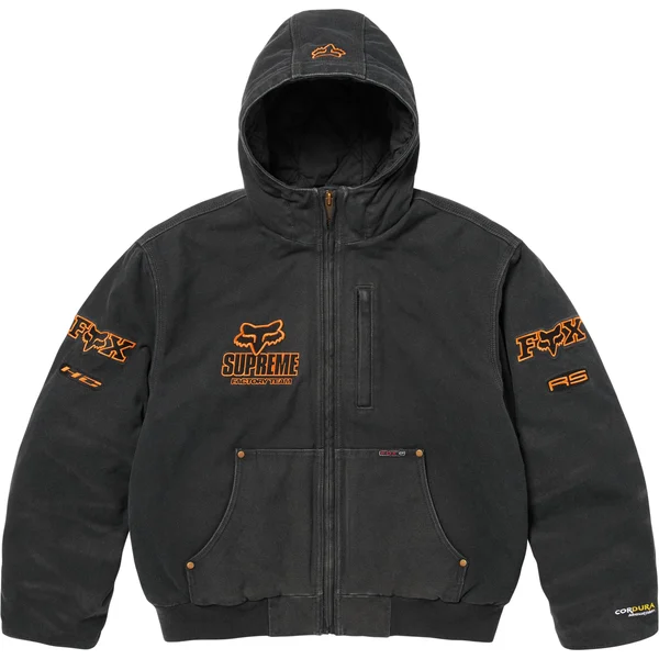 Supreme Fox Racing Hooded Work Jacket - Black (front)