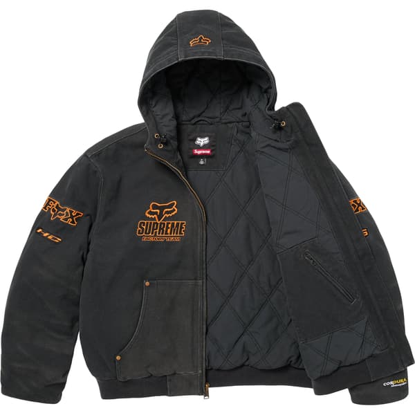 Supreme Fox Racing Hooded Work Jacket - Black (front)