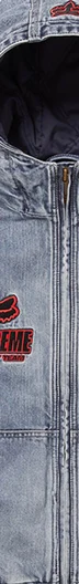 Supreme Fox Racing Hooded Work Jacket - Denim (front)