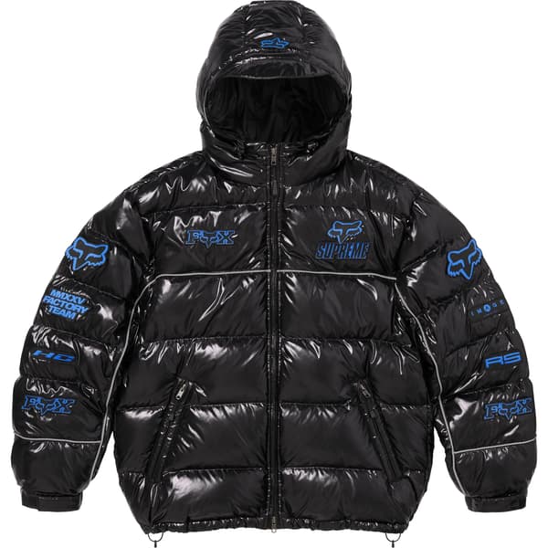 Supreme Fox Racing Shiny Down Puffer Jacket - Black (front)
