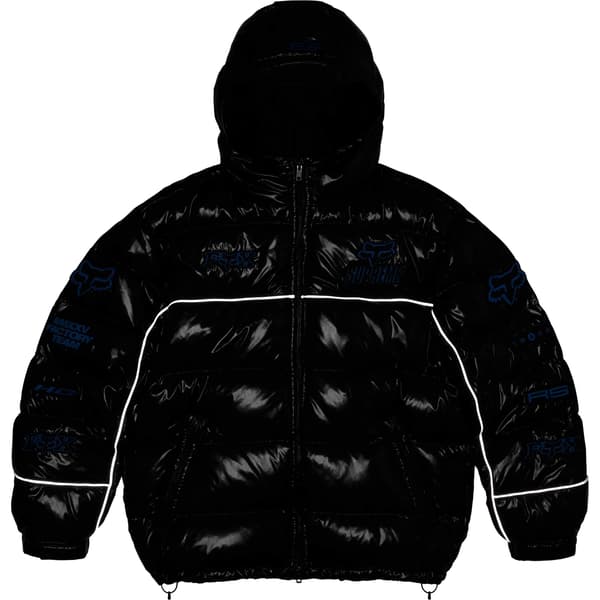 Supreme Fox Racing Shiny Down Puffer Jacket - Black (front)