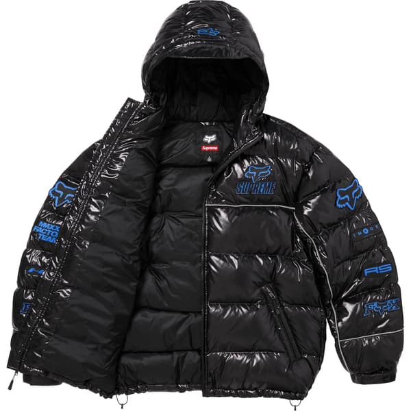 Supreme Fox Racing Shiny Down Puffer Jacket - Black (front)