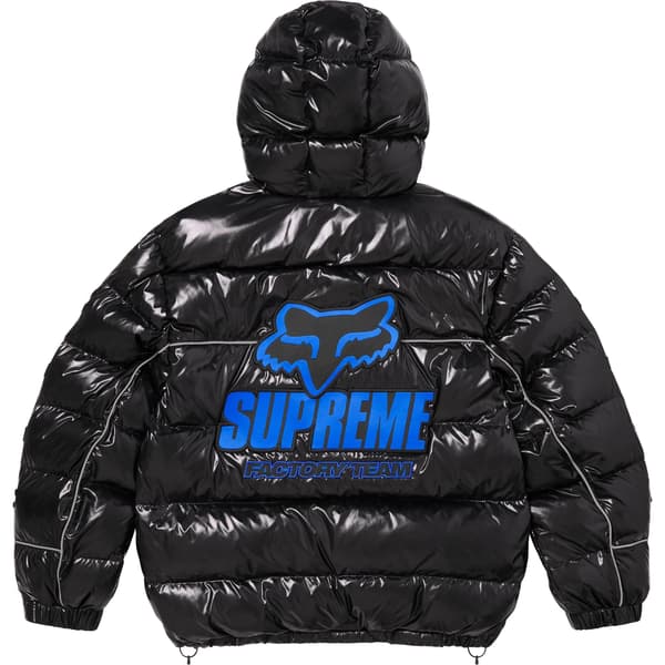 Supreme Fox Racing Shiny Down Puffer Jacket - Black (front)