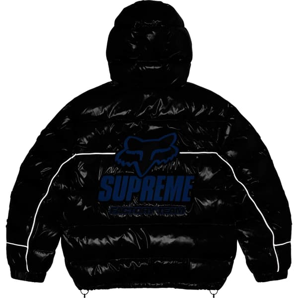 Supreme Fox Racing Shiny Down Puffer Jacket - Black (front)
