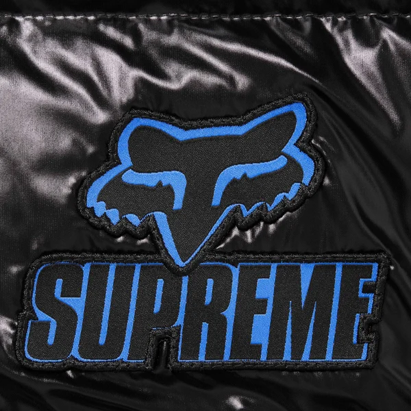 Supreme Fox Racing Shiny Down Puffer Jacket - Black (front)