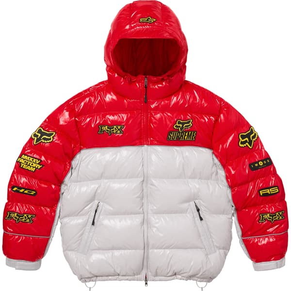 Supreme Fox Racing Shiny Down Puffer Jacket - White (front)