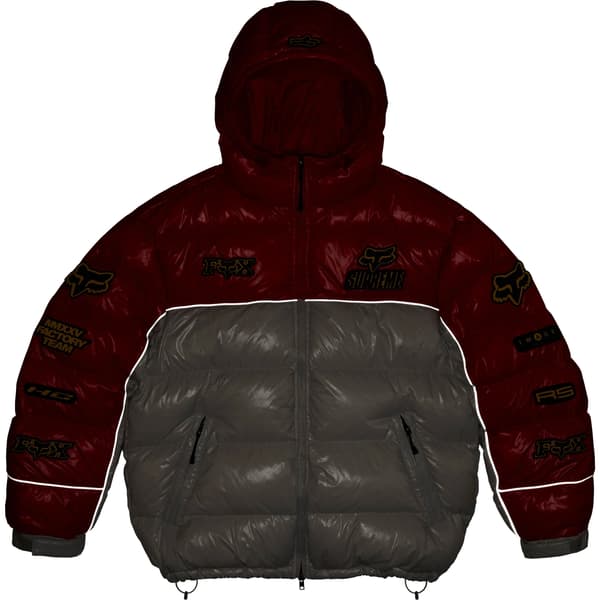 Supreme Fox Racing Shiny Down Puffer Jacket - White (front)