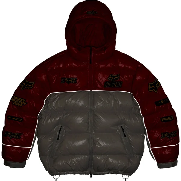 Supreme Fox Racing Shiny Down Puffer Jacket - White (front)