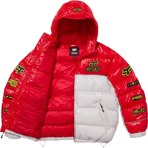 Supreme Fox Racing Shiny Down Puffer Jacket - White (front)