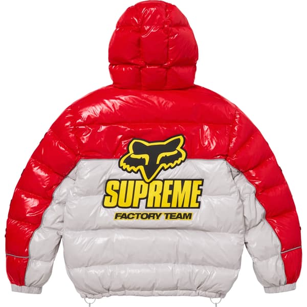 Supreme Fox Racing Shiny Down Puffer Jacket - White (front)