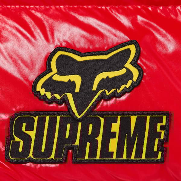 Supreme Fox Racing Shiny Down Puffer Jacket - White (front)