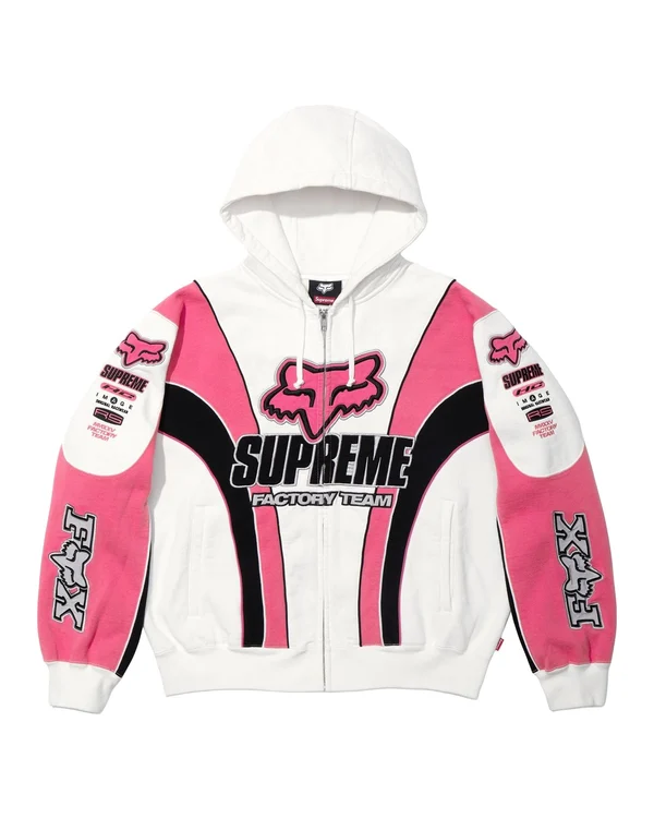 Supreme Fox Racing Zip Up Hooded Sweatshirt - Product Image