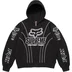 Supreme Fox Racing Zip Up Hooded Sweatshirt - Black (front)