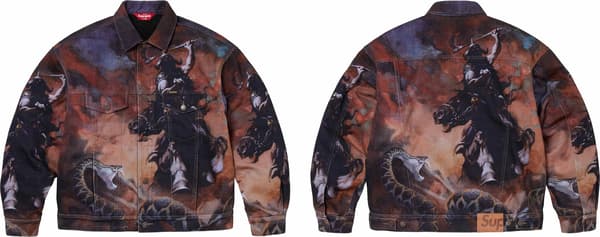 Supreme Frank Frazetta Faux Shearling Lined Trucker Jacket - Product Image