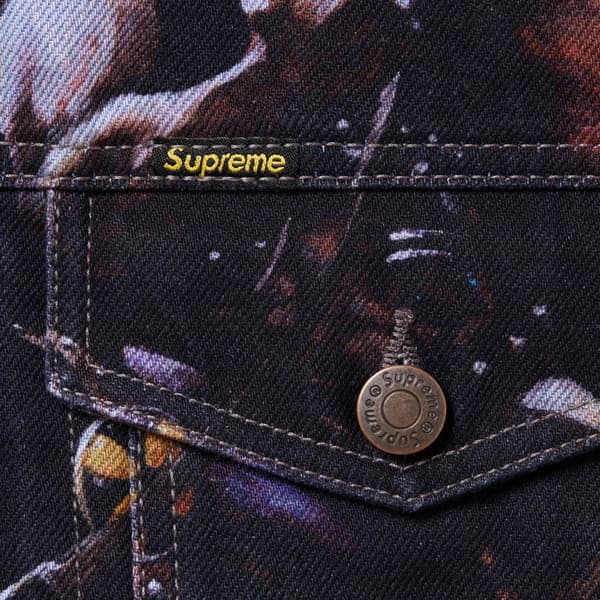 Supreme Frank Frazetta Faux Shearling Lined Trucker Jacket - Multicolor (front)