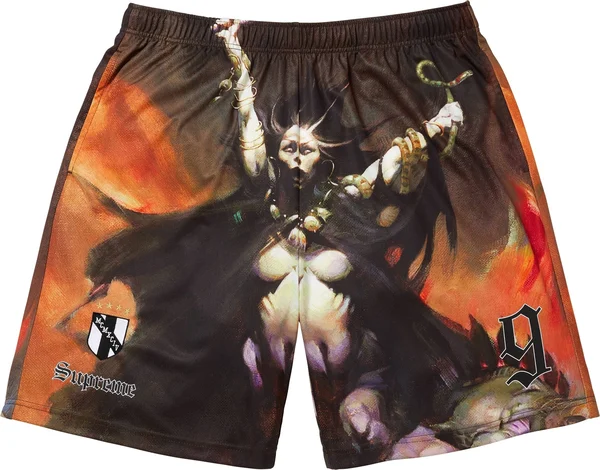 Supreme Frank Frazetta Soccer Short - Woman With Scythe (front)