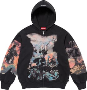 Supreme Frank Frazetta Zip Up Hooded Sweatshirt Black