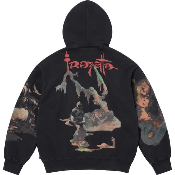 Supreme Frank Frazetta Zip Up Hooded Sweatshirt - Black (front)