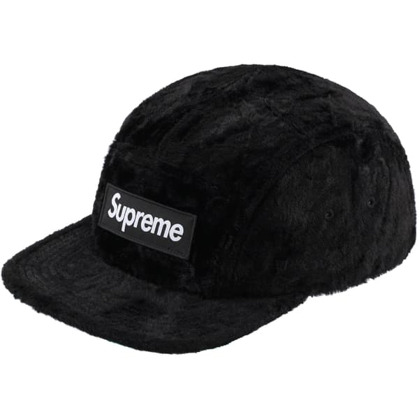 Supreme GOODENOUGH Crushed Rayon Pile Camp Cap - Black (front)