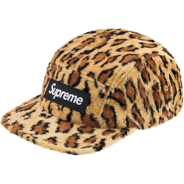 Supreme GOODENOUGH Crushed Rayon Pile Camp Cap - Leopard (front)