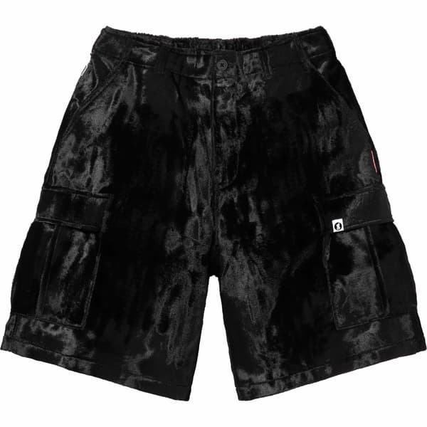 Supreme GOODENOUGH Crushed Rayon Pile Cargo Short - Black (front)