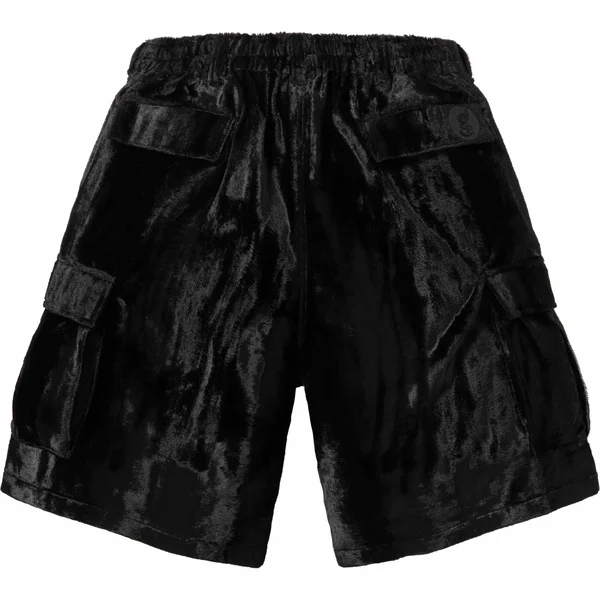 Supreme GOODENOUGH Crushed Rayon Pile Cargo Short - Black (front)