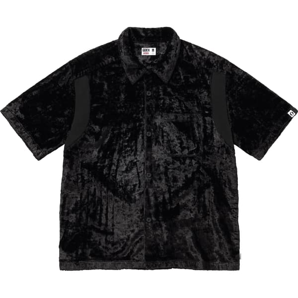 Supreme GOODENOUGH Crushed Rayon Pile S/S Shirt - Black (front)