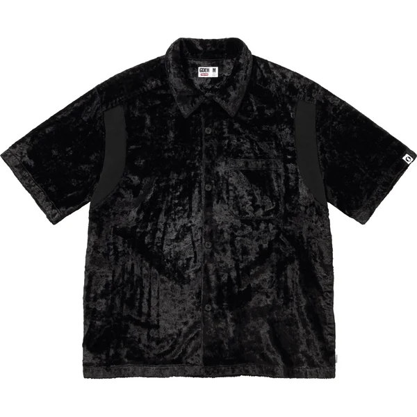 Supreme GOODENOUGH Crushed Rayon Pile S/S Shirt - Black (front)