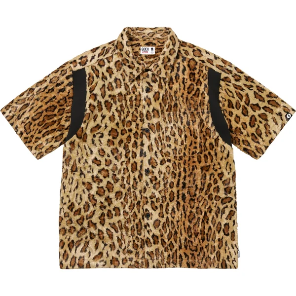 Supreme GOODENOUGH Crushed Rayon Pile S/S Shirt - Leopard (front)