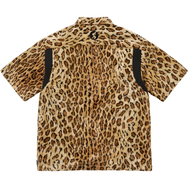 Supreme GOODENOUGH Crushed Rayon Pile S/S Shirt - Leopard (front)