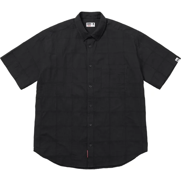 Supreme GOODENOUGH Patchwork Madras S/S Shirt - Black (front)