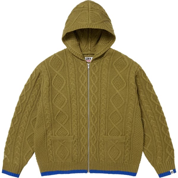 Supreme GOODENOUGH Zip Up Hooded Sweater - Olive (front)