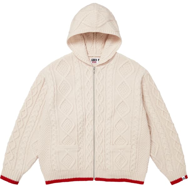 Supreme GOODENOUGH Zip Up Hooded Sweater - Stone (front)