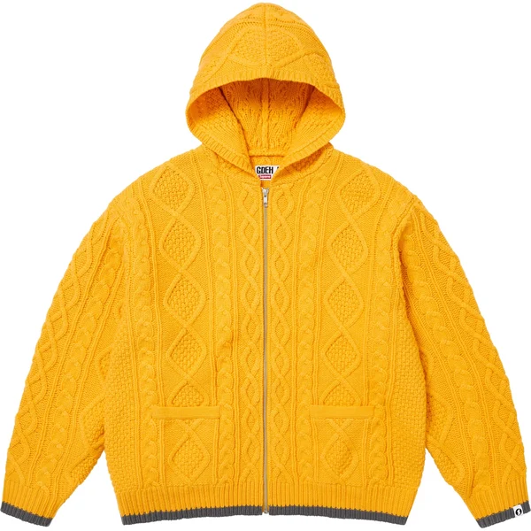 Supreme GOODENOUGH Zip Up Hooded Sweater - Yellow (front)