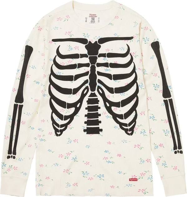 Supreme Hanes Bones Thermal Crew (1 Pack) - Floral (front)