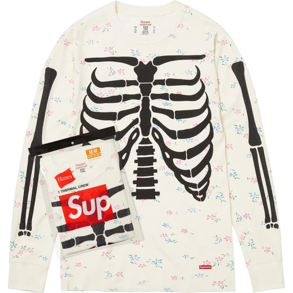 Supreme Hanes Bones Thermal Crew (1 Pack) - Floral (front)