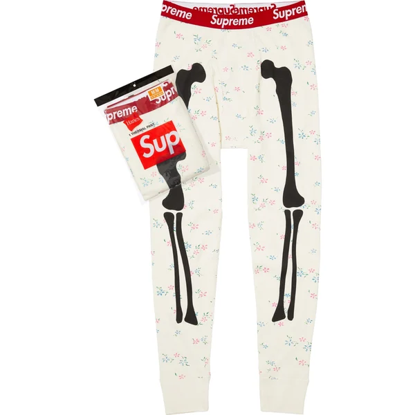 Supreme Hanes Bones Thermal Pant (1 Pack) - Floral (front)