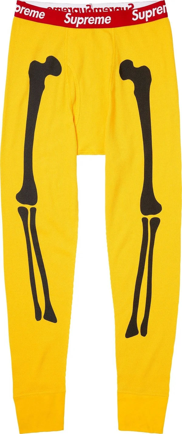 Supreme Hanes Bones Thermal Pant (1 Pack) - Yellow (front)