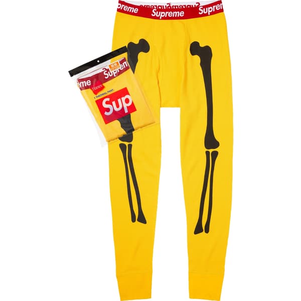 Supreme Hanes Bones Thermal Pant (1 Pack) - Yellow (front)