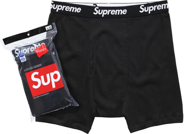 Supreme Hanes Boxer Briefs (4 Pack) - Black (front)