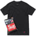 Supreme Hanes Tagless Tees (3 Pack) - Black (front)