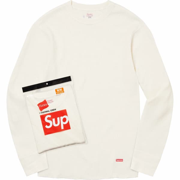 Supreme Hanes Thermal Crew (1 Pack) - Natural (front)