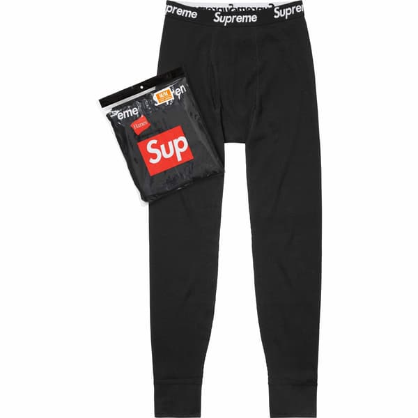 Supreme Hanes Thermal Pant (1 Pack) - Black (front)