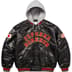 Supreme Homerun Satin Hooded Varsity Jacket - Black (front)