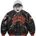 Supreme Homerun Satin Hooded Varsity Jacket - Black (front)