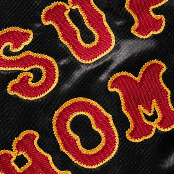 Supreme Homerun Satin Hooded Varsity Jacket - Black (front)