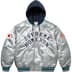 Supreme Homerun Satin Hooded Varsity Jacket - Silver (front)