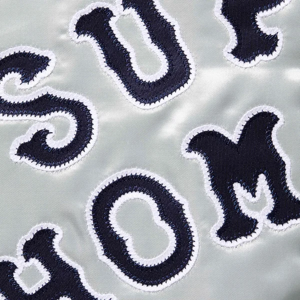 Supreme Homerun Satin Hooded Varsity Jacket - Silver (front)